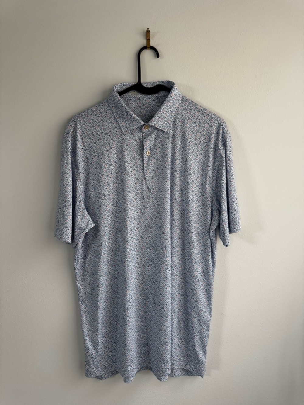 Men's Light Blue Microprint Polo Shirt